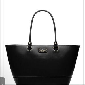 Kate Spade Wellesley Black leather Medium Harmony tote bag work bag